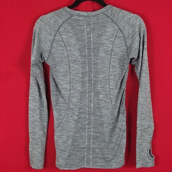 LULULEMON Swiftly Tech Long Sleeve Crew Gray Womens‎ Size 6 Running - Picture 7 of 9
